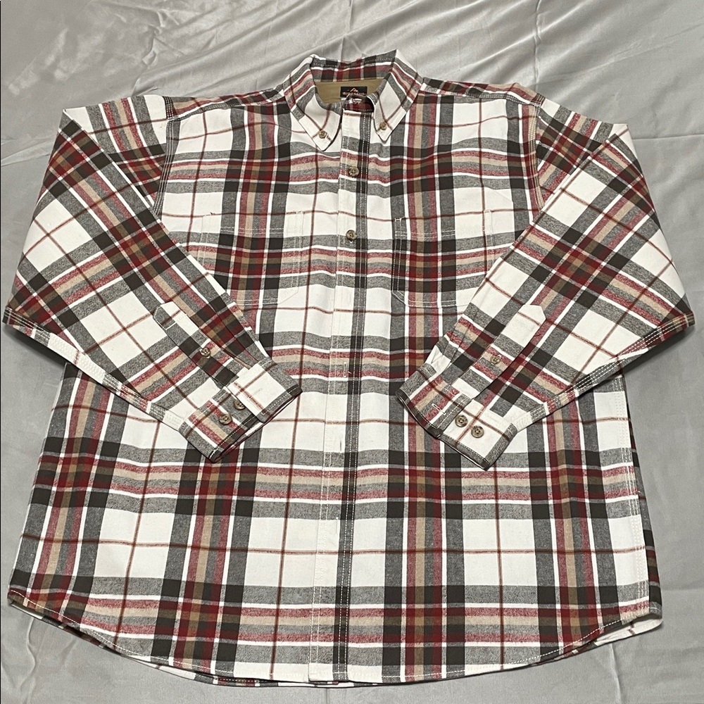 Men's Ridgecut Toughwear heavy flannel‎ long-sleeve plaid shirt.